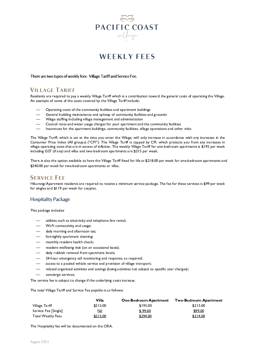 Weekly Fees thumbnail image